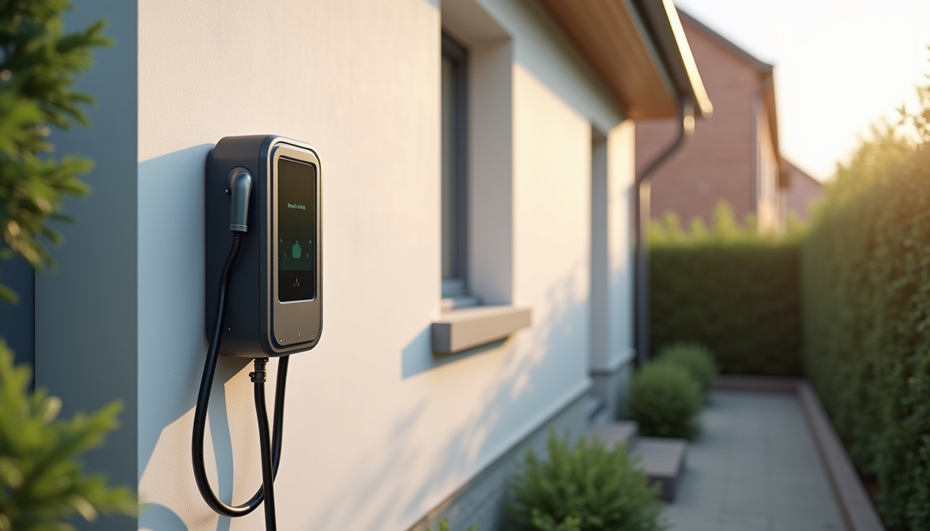 Installation d'une borne de recharge murale sur la façade d'une maison à Villeneuve-la-Garenne