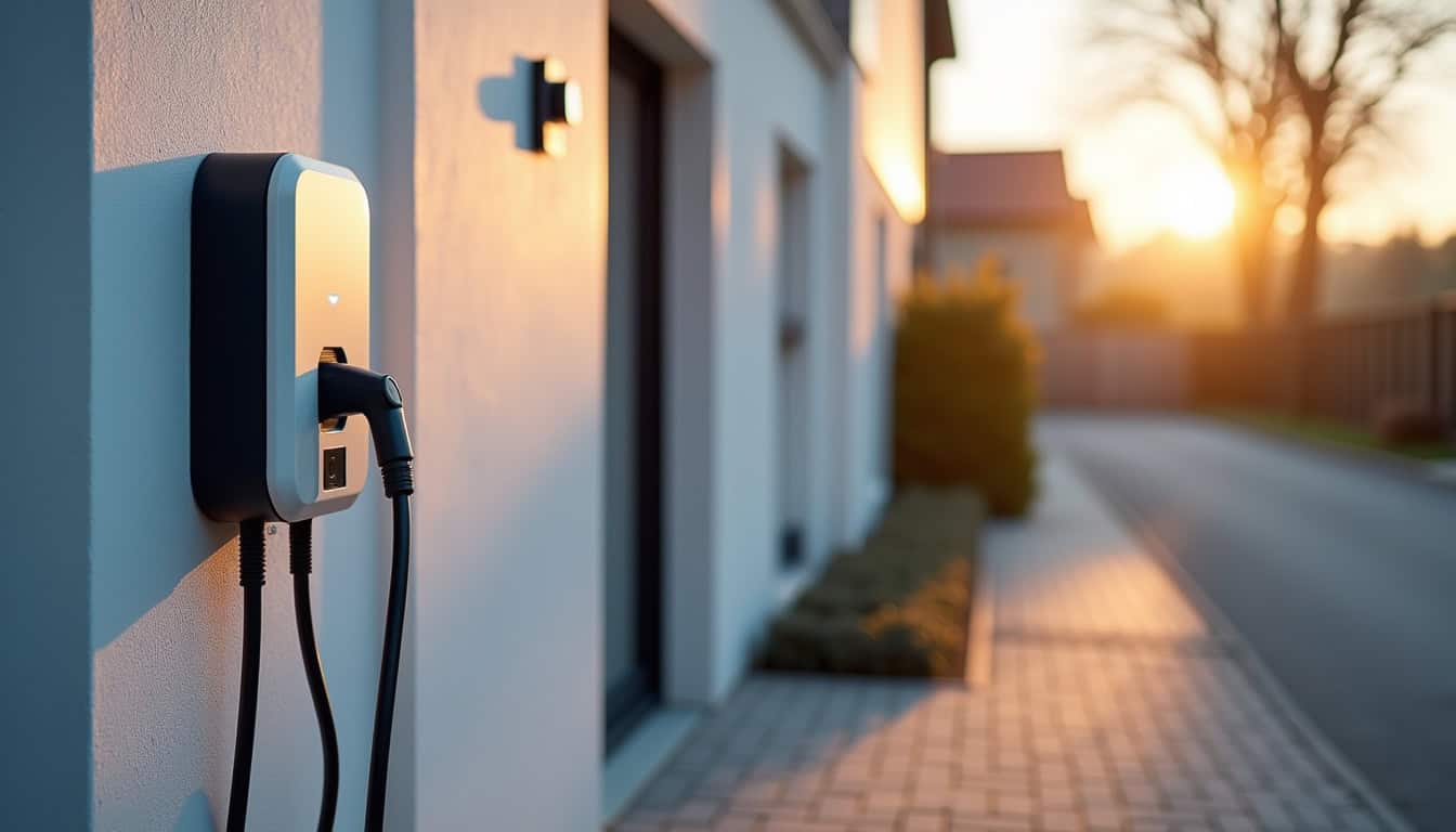 Installation d'une borne de recharge murale sur le mur extérieur d'une maison à Carignan