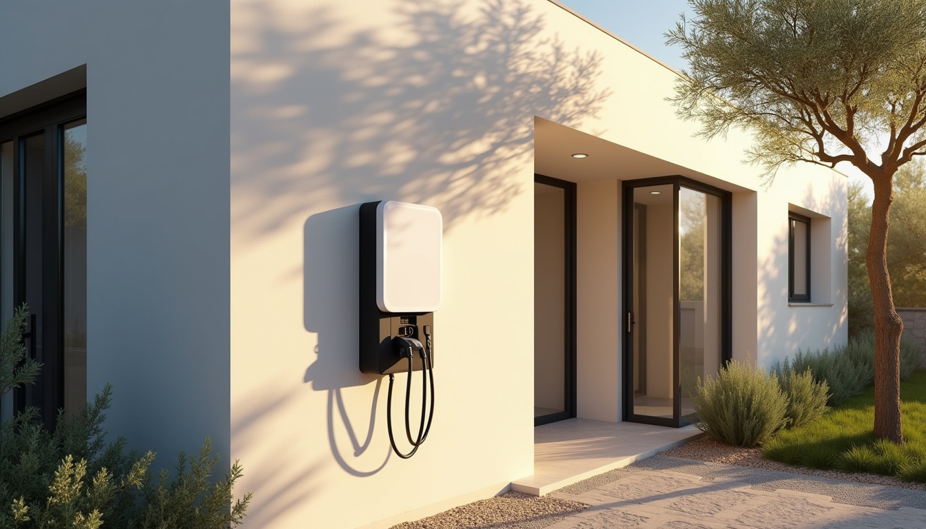 Installation d'une borne de recharge murale sur un mur extérieur à Albon