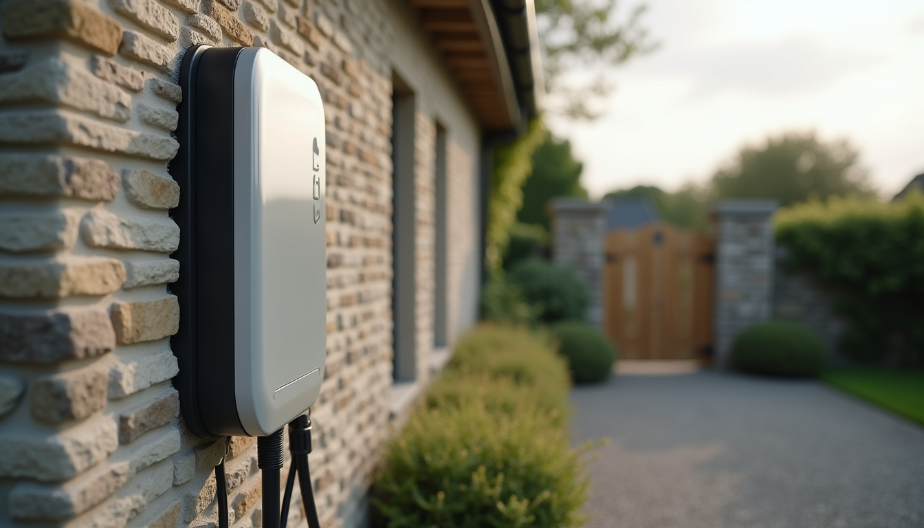 Installation d'une borne de recharge murale sur un mur extérieur à Bannalec