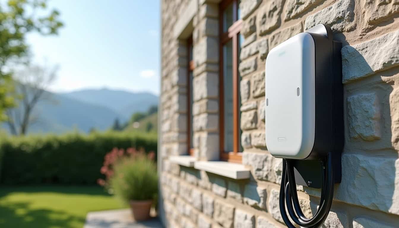 Installation d'une borne de recharge murale sur un mur extérieur à La Buisse