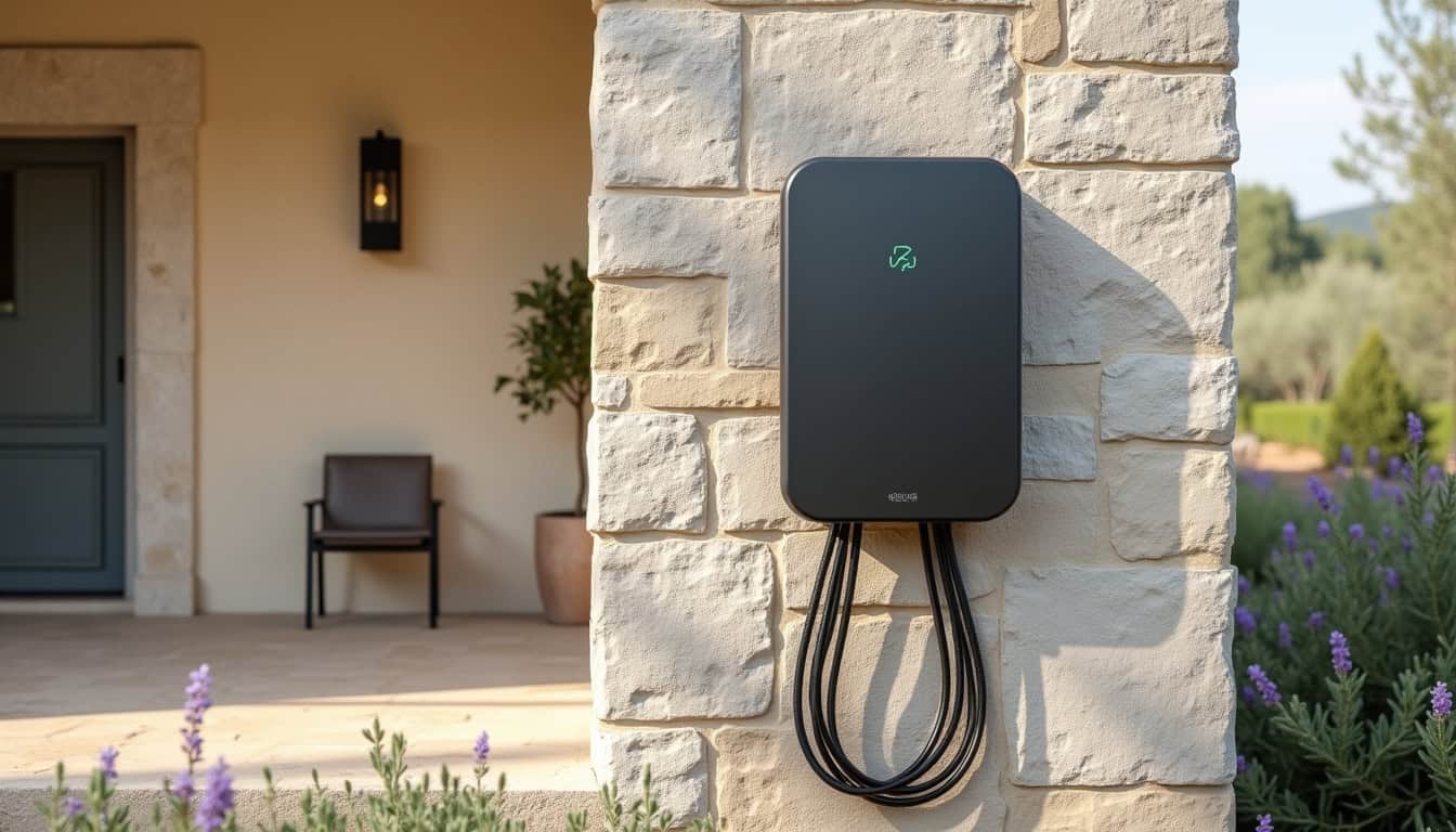 Installation d'une borne de recharge murale sur un mur extérieur à La Calmette
