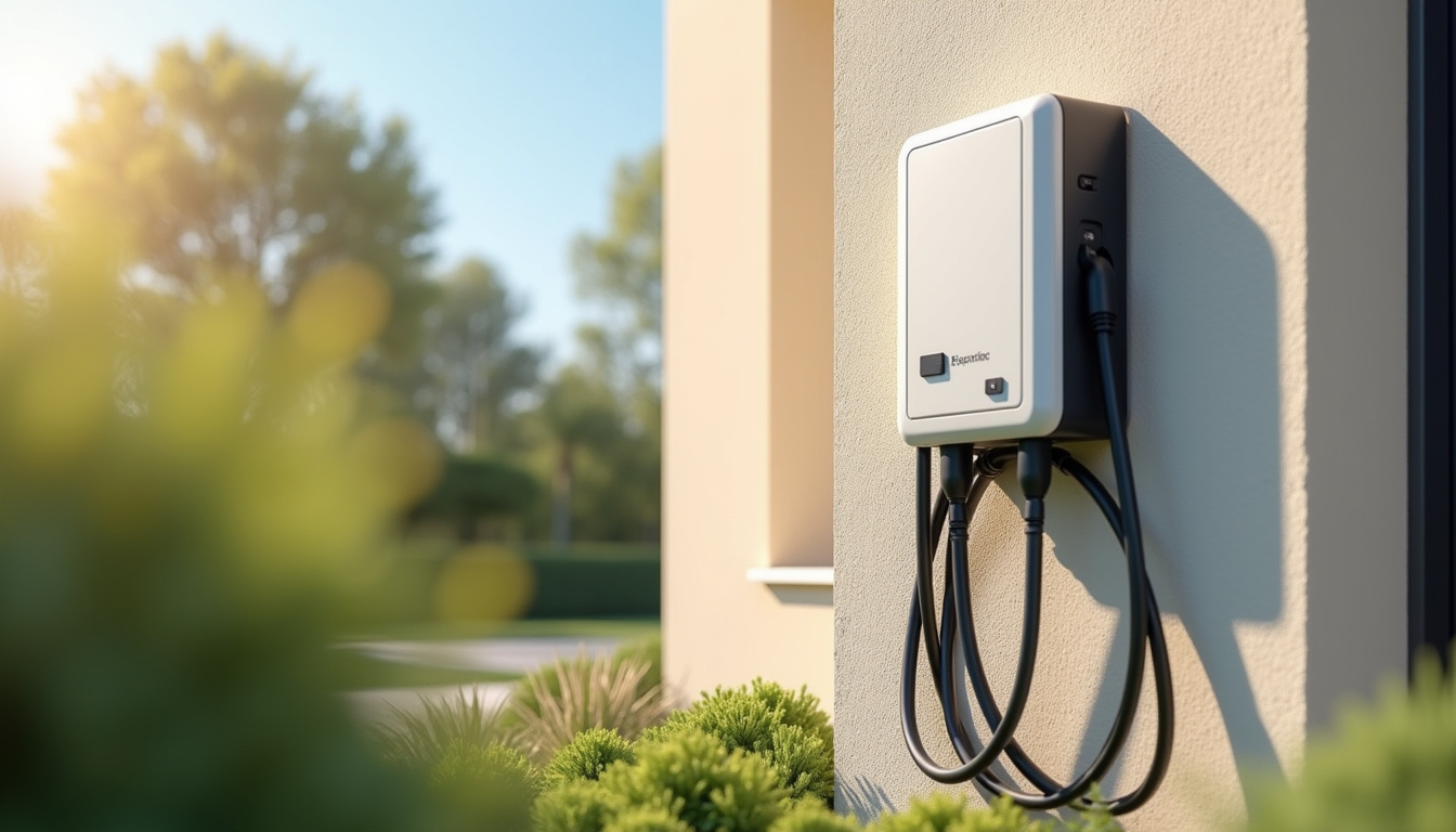 Installation d'une borne de recharge murale sur un mur extérieur à Thivars