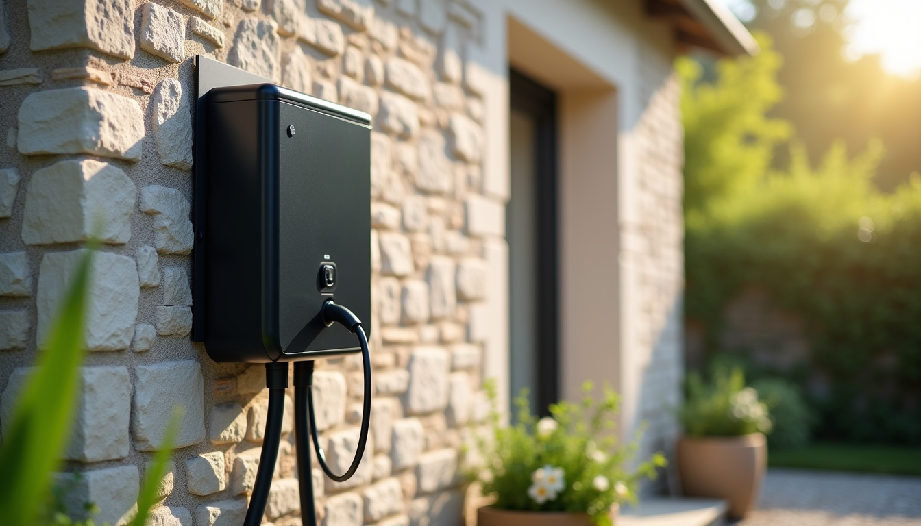 Installation d'une borne de recharge murale sur un mur extérieur à Villedieu-les-Poêles-Rouffigny