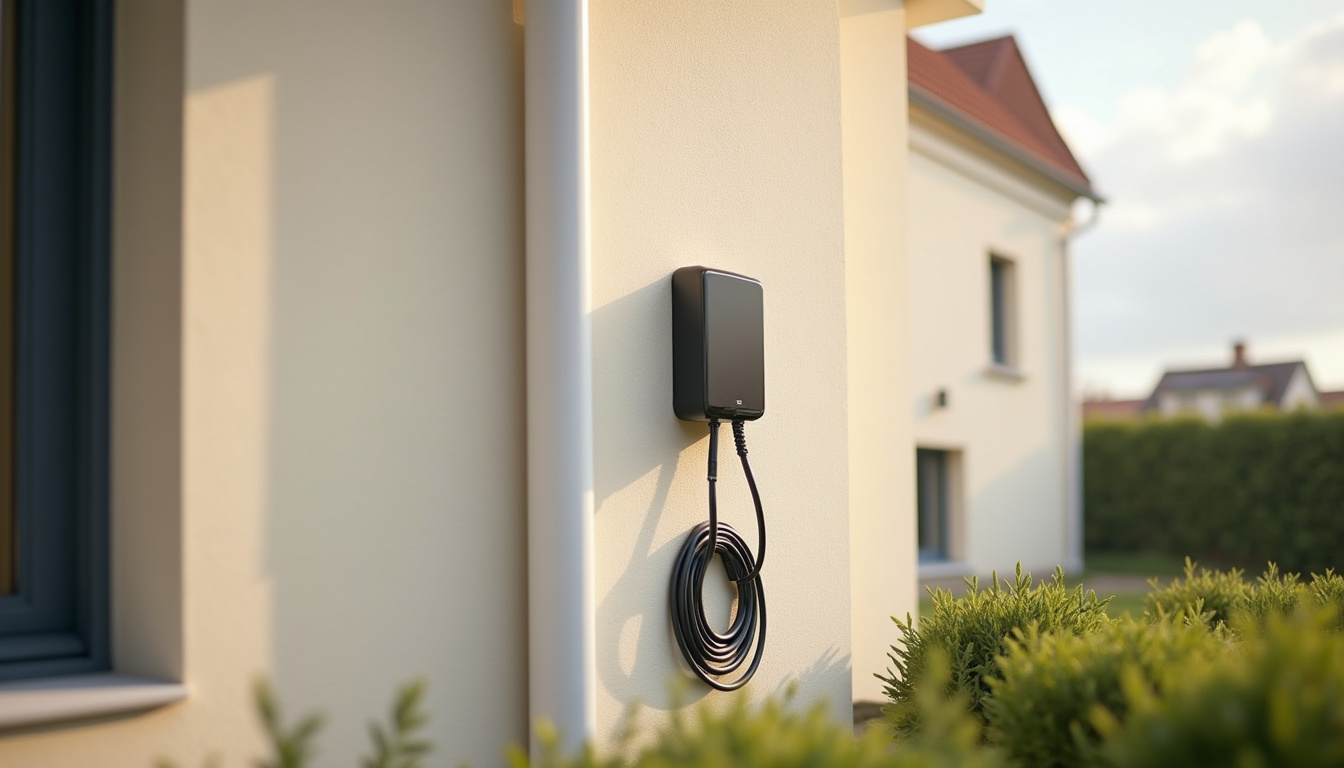Installation d'une borne de recharge murale sur un mur extérieur de maison à Bouguenais