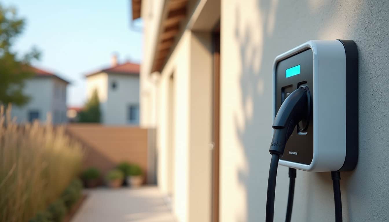 Installation d'une borne de recharge murale sur un mur extérieur de maison à Digoin
