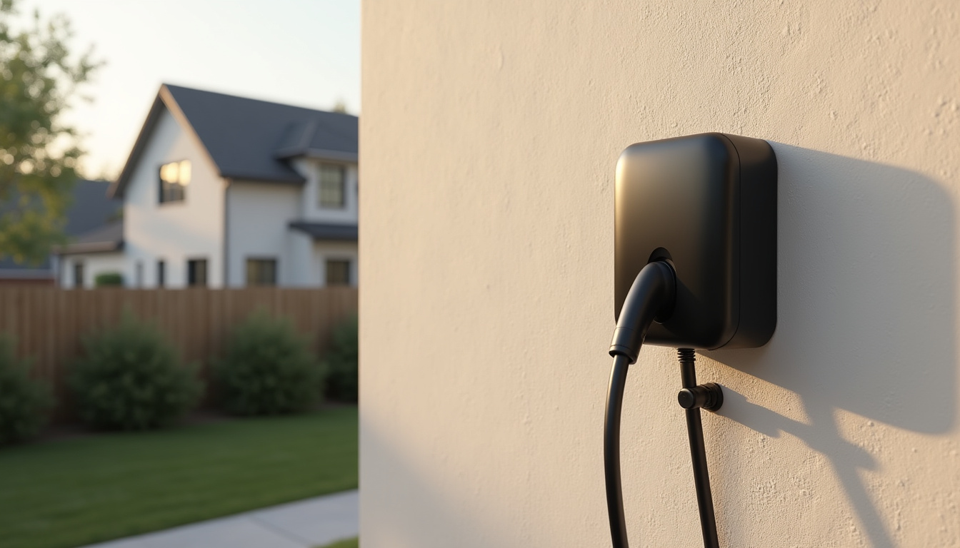 Installation d'une borne de recharge murale sur un mur extérieur de maison