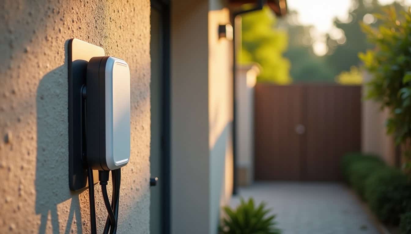 Installation d'une borne de recharge murale sur un mur extérieur d'une maison à Athée-sur-Cher
