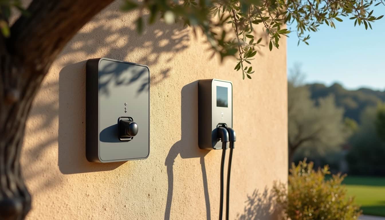 Installation d'une borne de recharge murale sur un mur extérieur d'une maison à Carnoux-en-Provence
