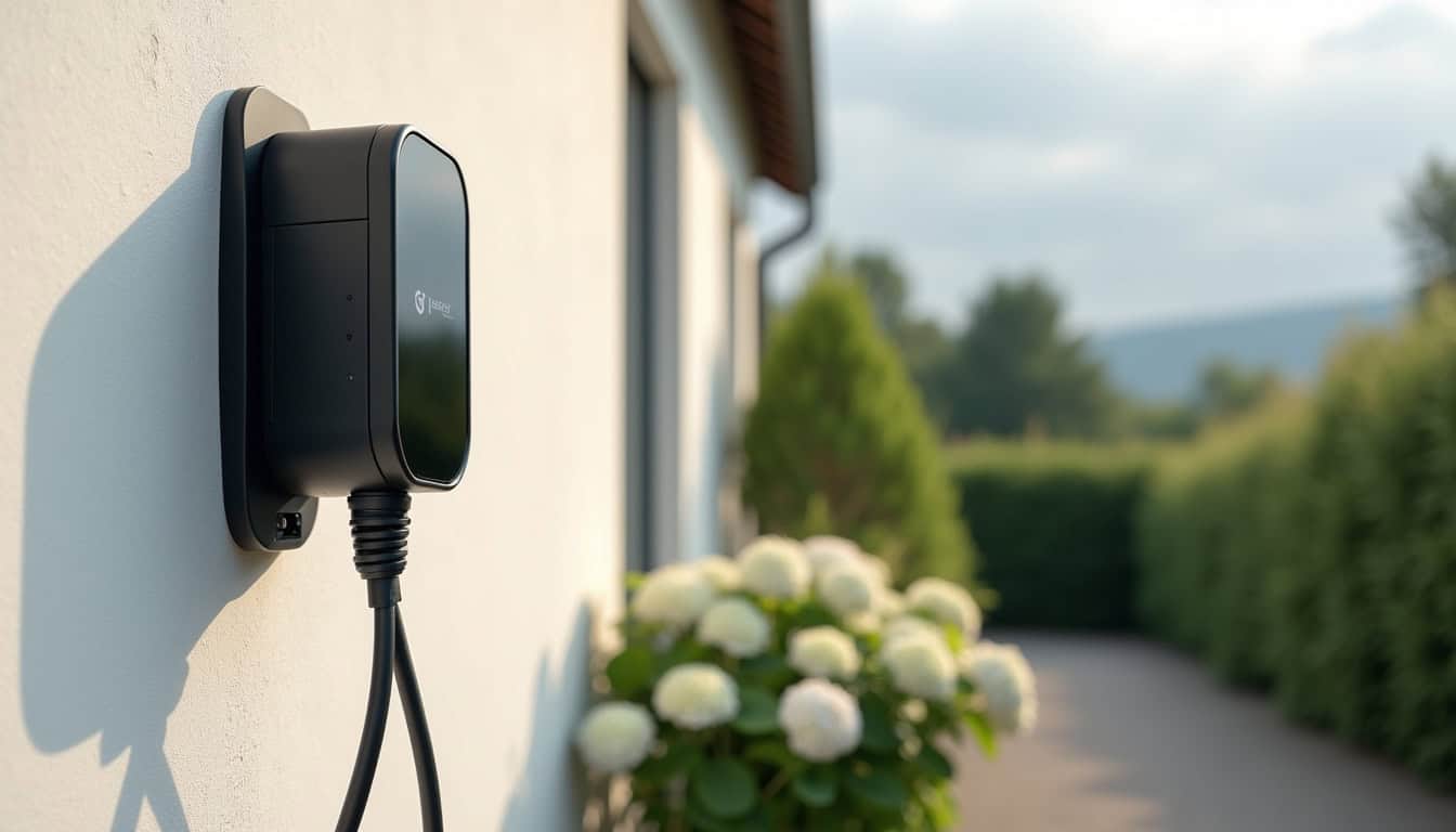 Installation d'une borne de recharge murale sur un mur extérieur d'une maison à Ebersheim