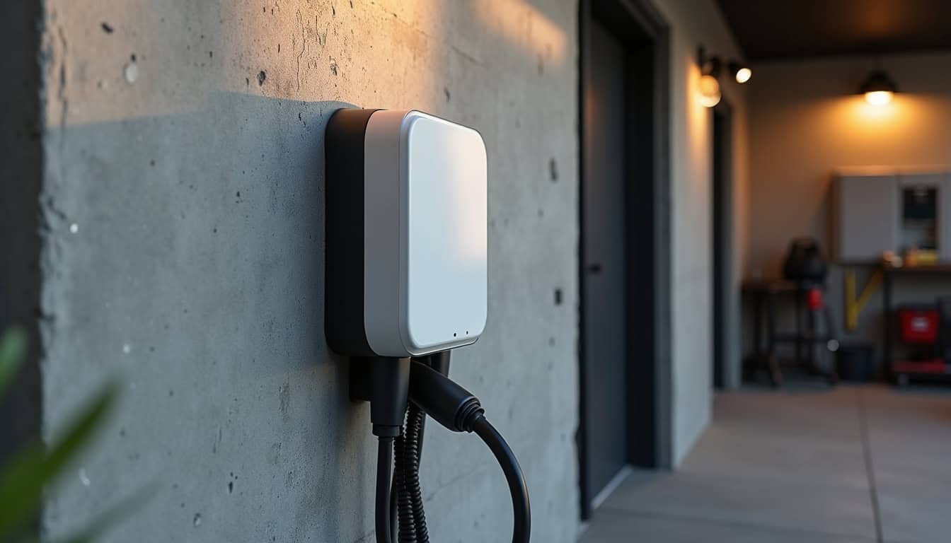 Installation d'une borne de recharge murale type Wallbox dans un garage privé à Pont-de-Salars