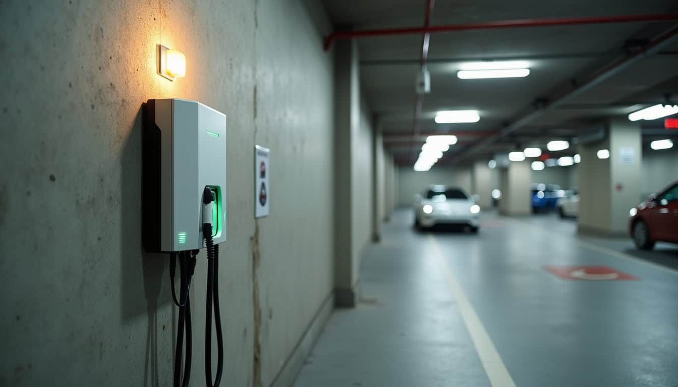 Installation d'une borne de recharge partagée dans un parking de copropriété à Adissan