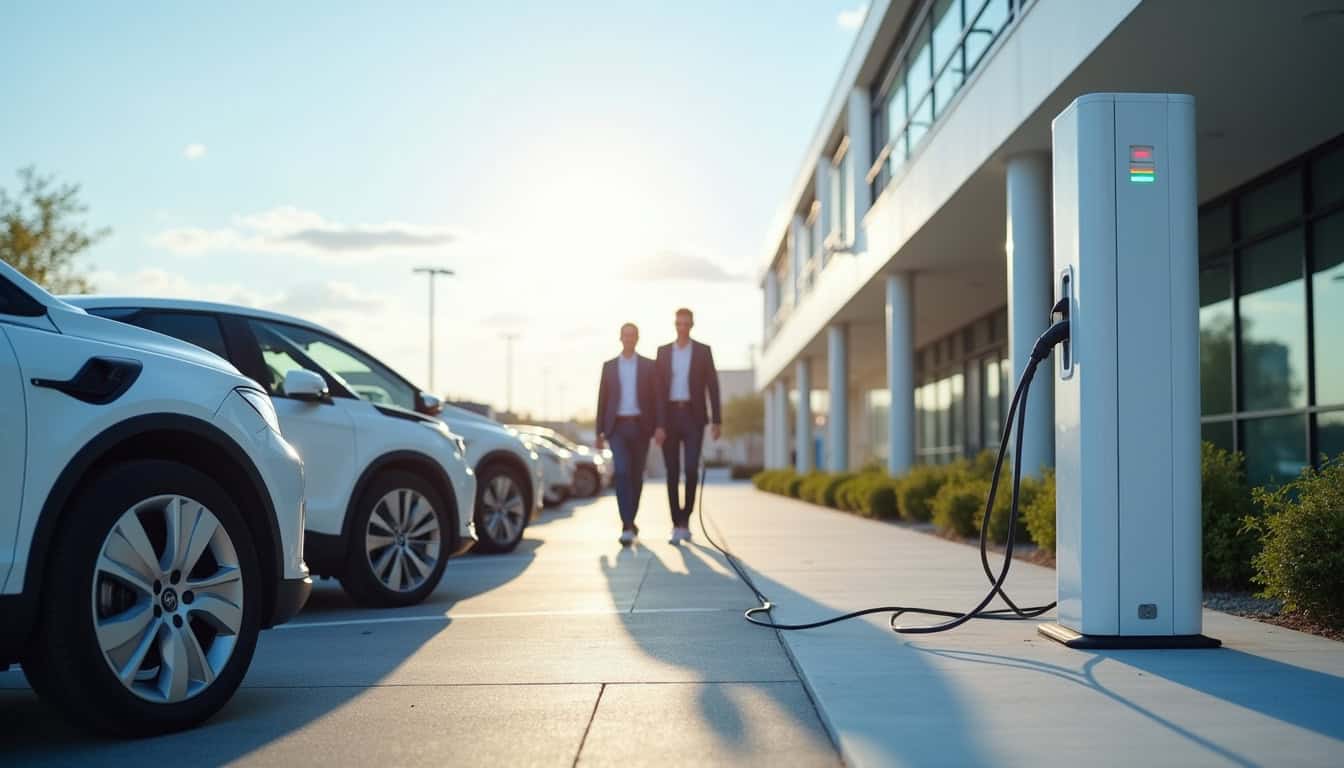 Installation d'une borne de recharge pour un parking d'entreprise dans le Grand Est