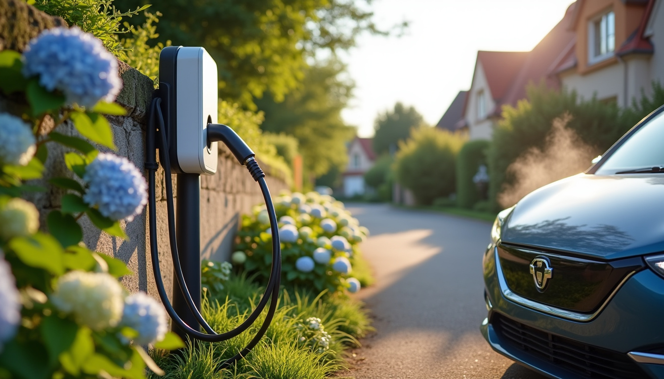 Installation d'une borne de recharge pour véhicule électrique dans un jardin en Moselle