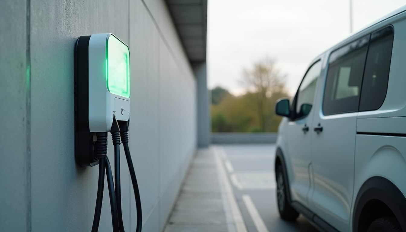Installation d'une borne de recharge pour véhicules électriques dans un parking d'entreprise