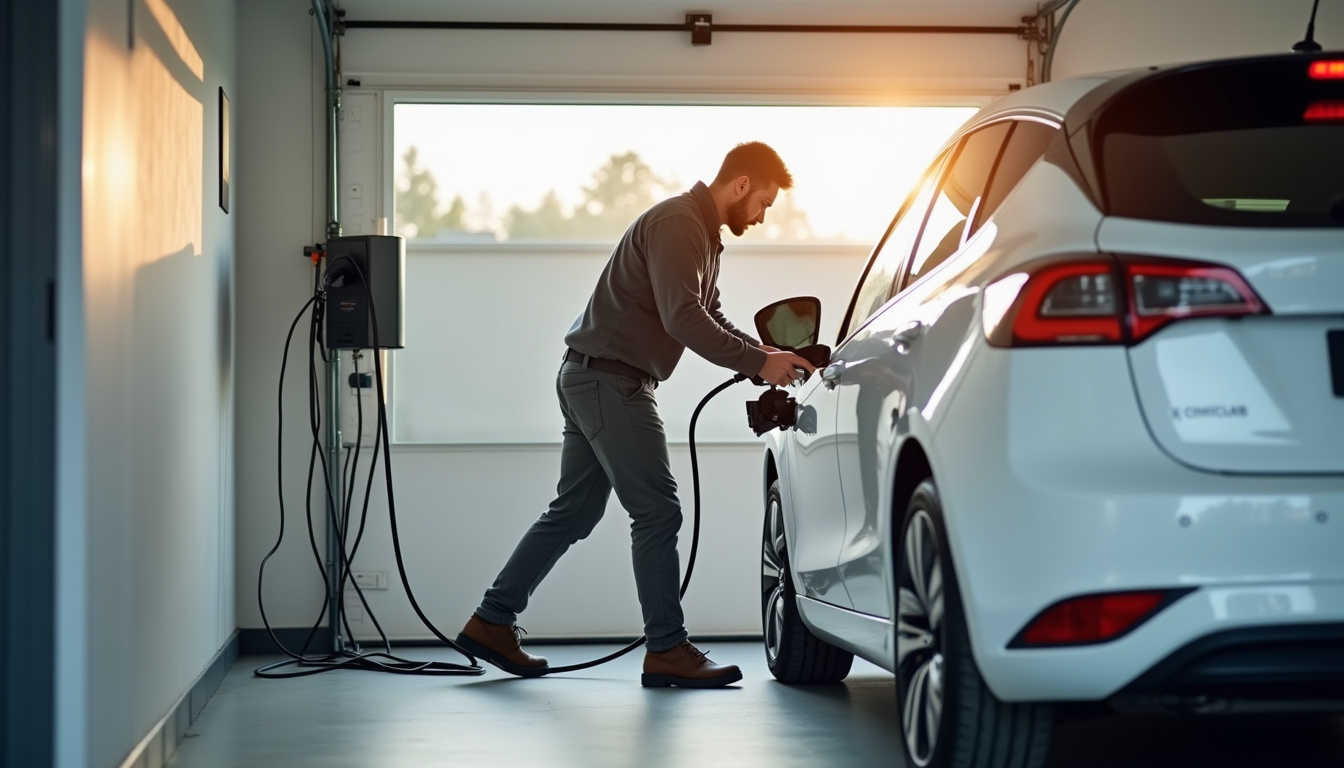 Installation d'une borne de recharge pour voiture électrique dans un garage de maison individuelle à Colombes