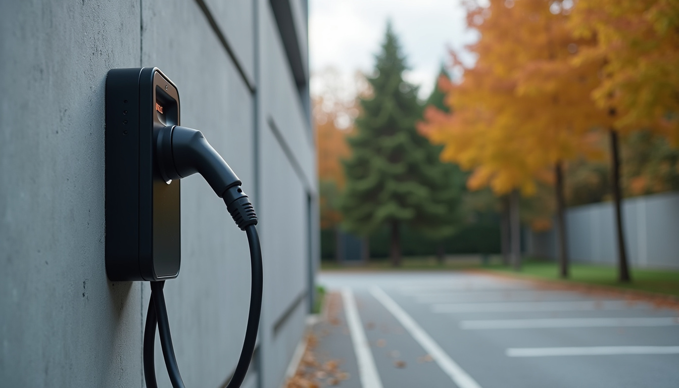 Installation d'une borne de recharge pour voiture électrique sur une place de parking privé à Fléville-devant-Nancy