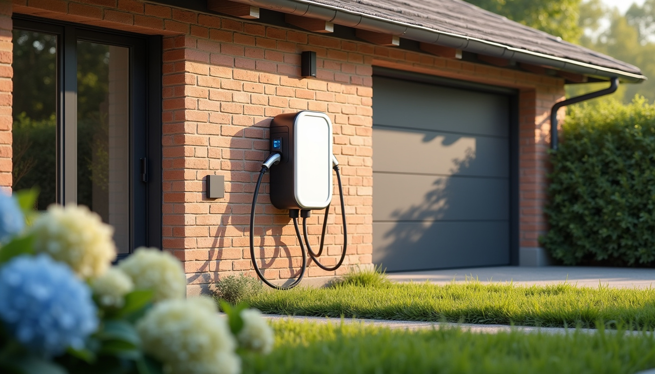 Installation d'une borne de recharge sur un garage de maison individuelle à Beauce la Romaine