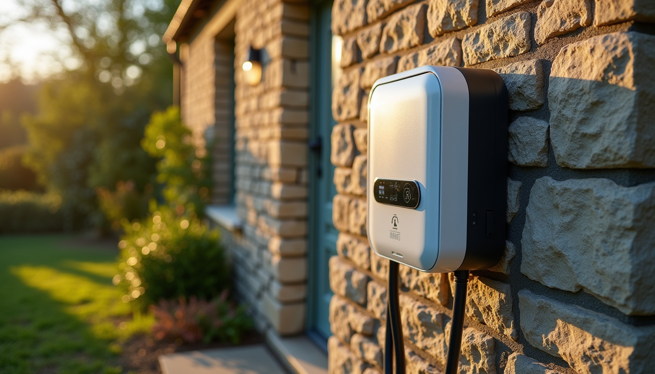 Installation d'une borne de recharge sur un mur extérieur d'une maison à Plourin-lès-Morlaix