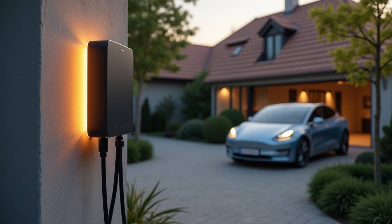 Installation d'une borne de recharge sur un parking de maison individuelle à Baron