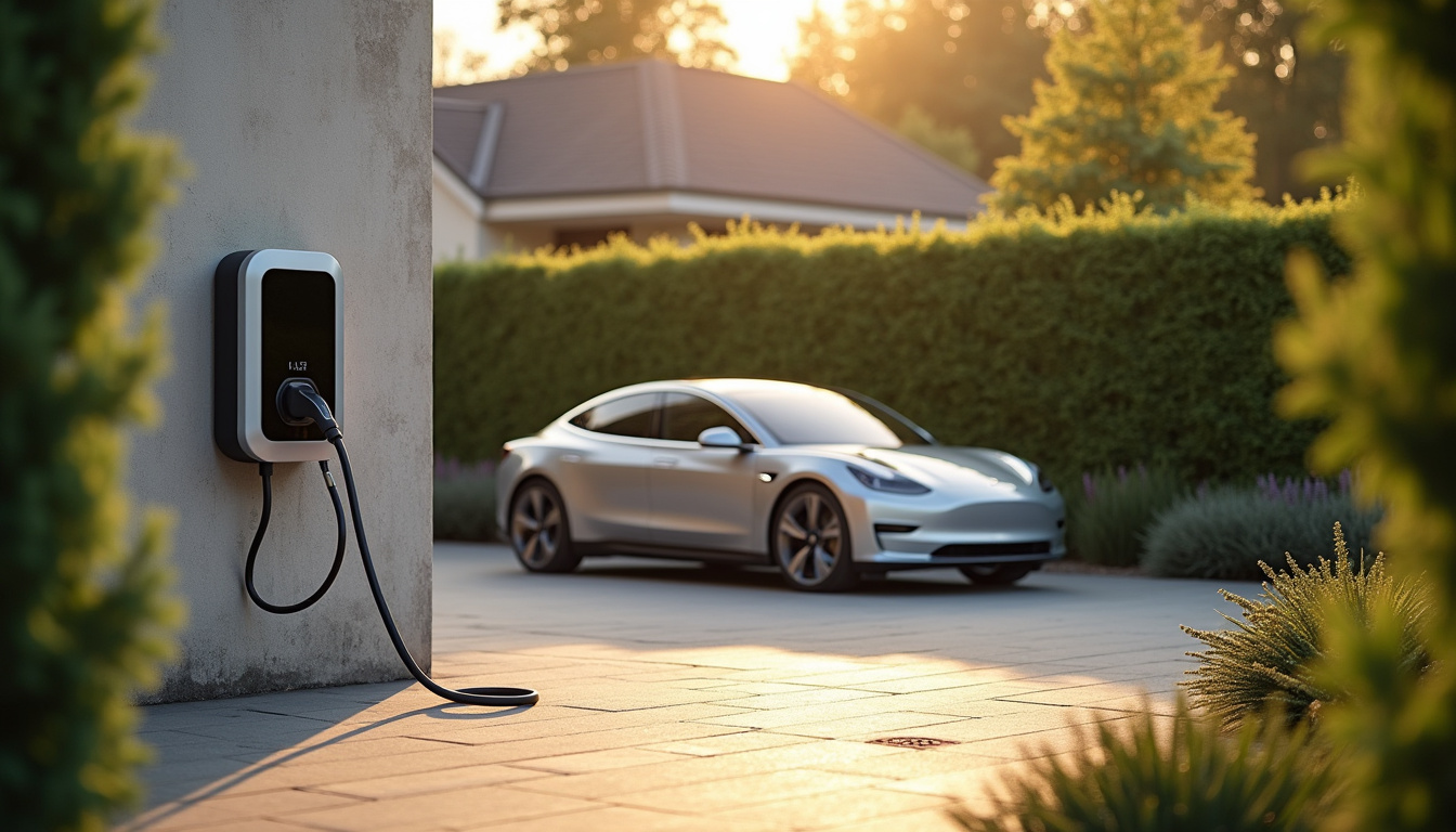 Installation d'une borne de recharge sur un stationnement privé à Eslettes