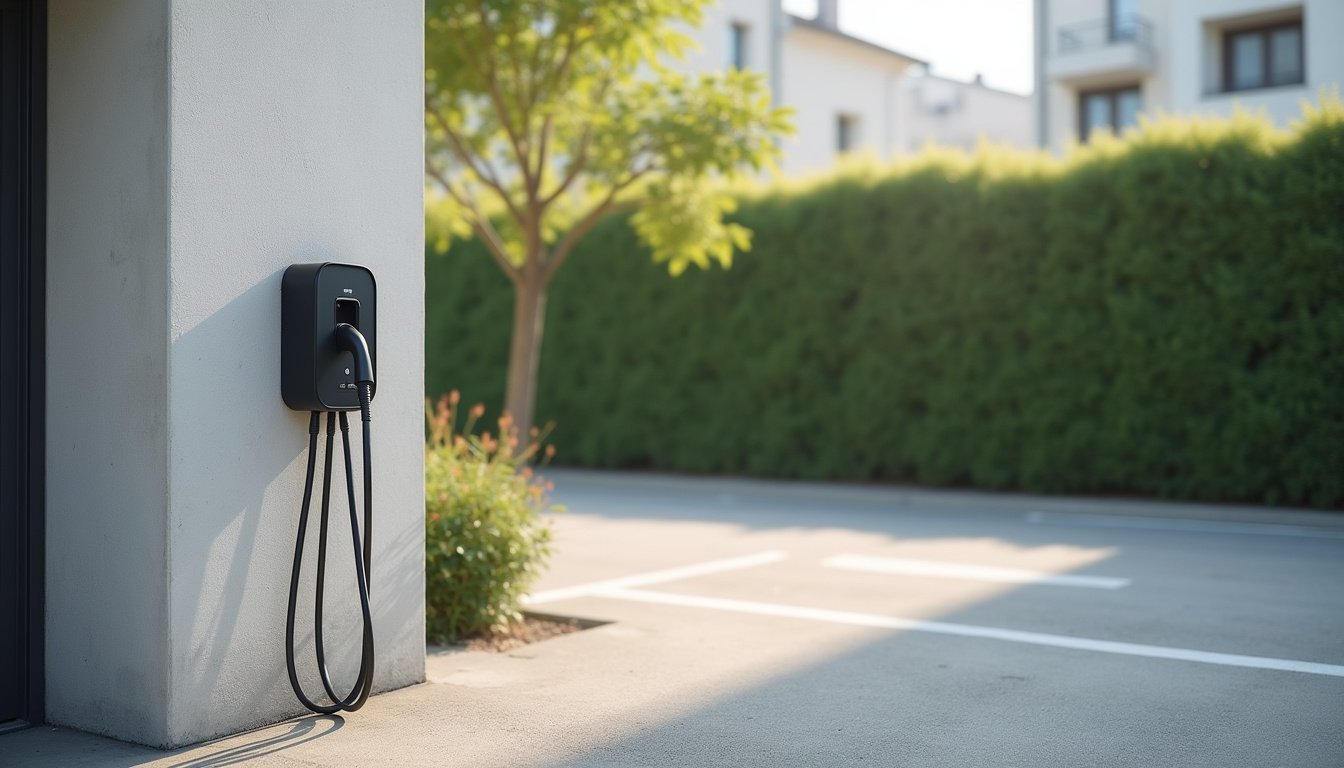 Installation d'une borne de recharge sur une place de parking en copropriété à Montréverd