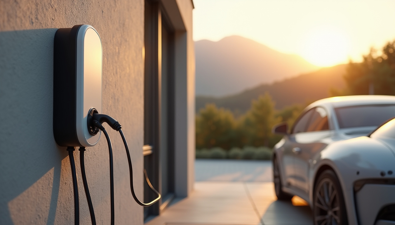 Installation d'une borne de recharge sur une place de parking privative devant une maison à Carros