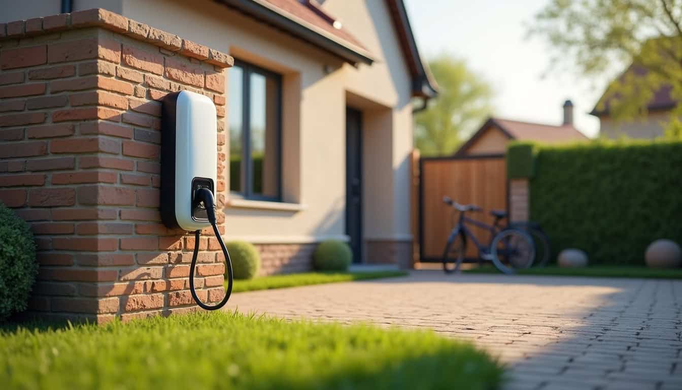 Installation d'une borne de recharge sur une place de stationnement en maison individuelle à Vallères