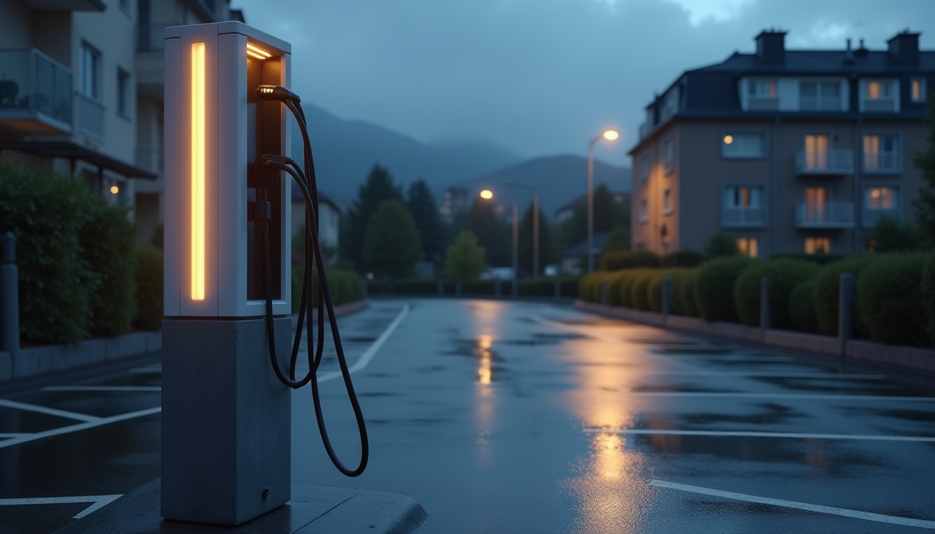 Installation d'une borne de recharge triphasée sur un parking privé à Simandre
