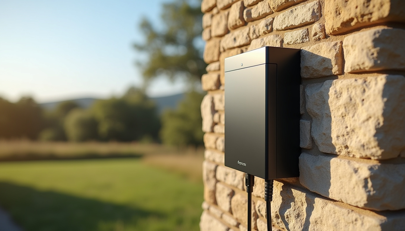 Installation d'une borne de recharge Wallbox à l'extérieur d'une maison à Agen-d'Aveyron