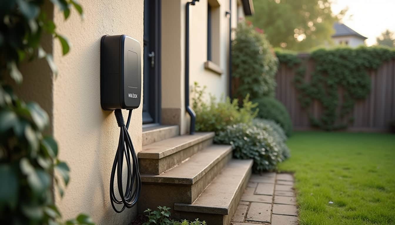 Installation d'une borne de recharge Wallbox sur un mur extérieur à Isneauville