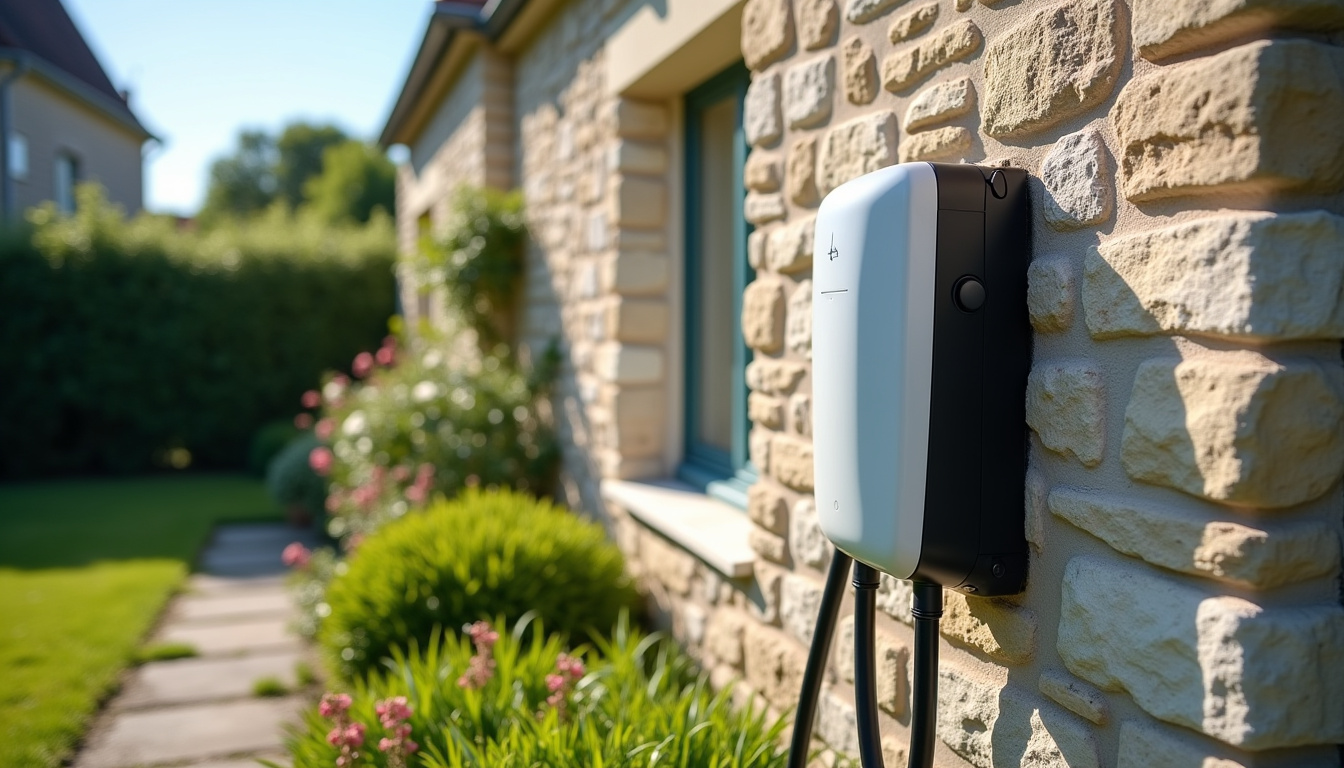Installation d’une borne électrique à l’extérieur d’un pavillon à Quettreville-sur-Sienne