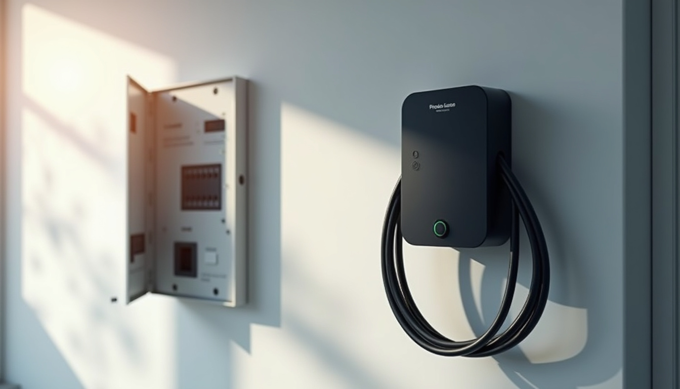 Installation d'une borne électrique avec tableau électrique et disjoncteur dédié