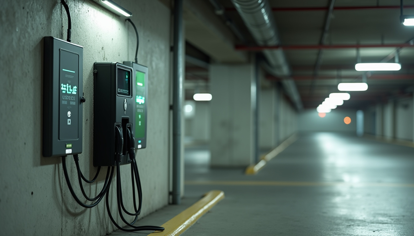 Installation d'une borne électrique dans un parking de copropriété à Thairé