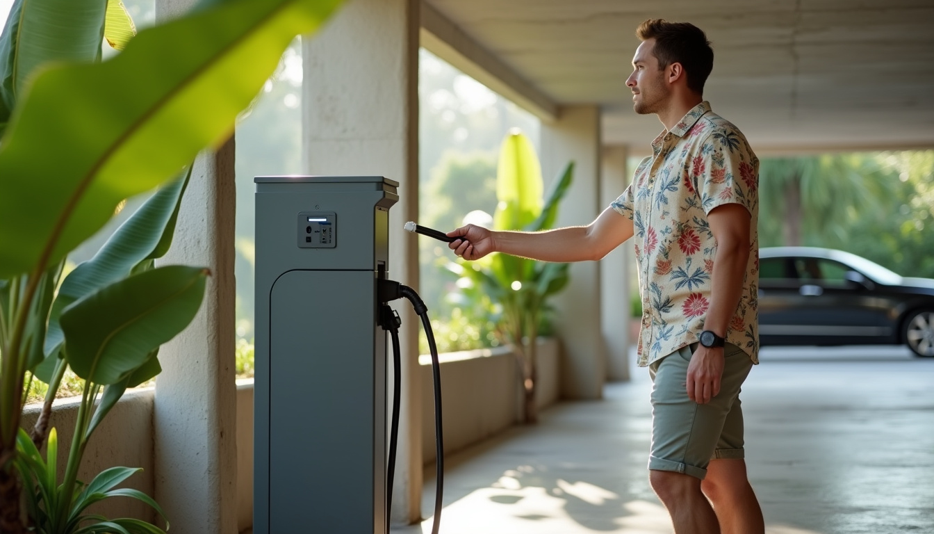 Installation d'une borne électrique en copropriété à Le Lorrain, avec badge d'accès