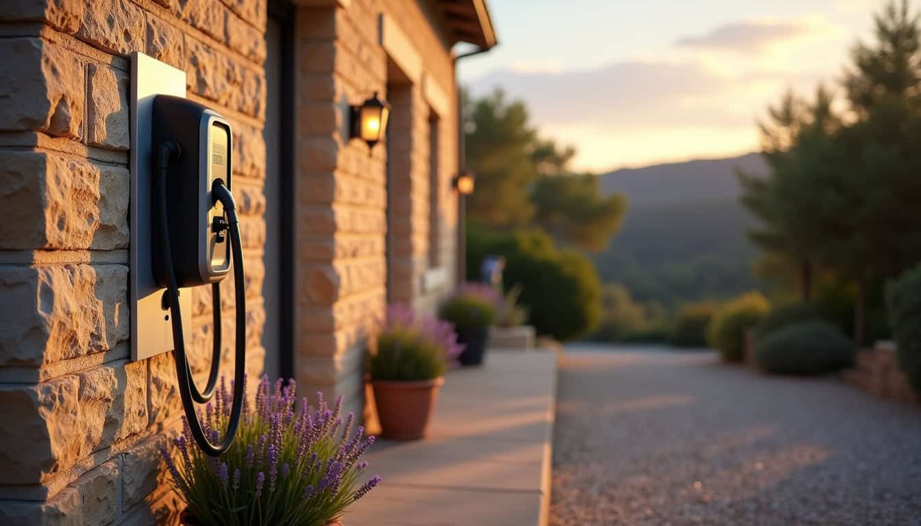 Installation d'une borne électrique murale à l'extérieur d'une maison à Saint-Georges-d'Orques