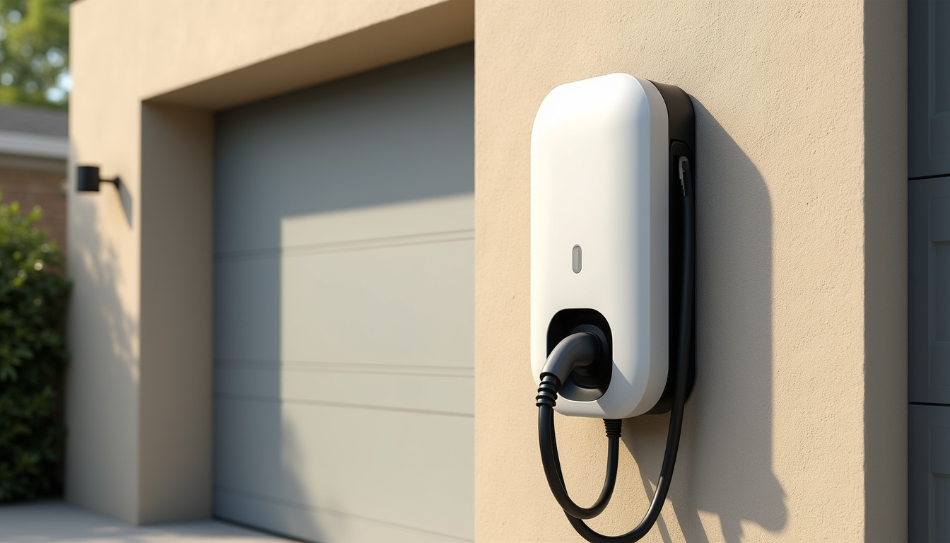 Installation d'une borne électrique murale à Mehun-sur-Yèvre, en extérieur près d'un garage