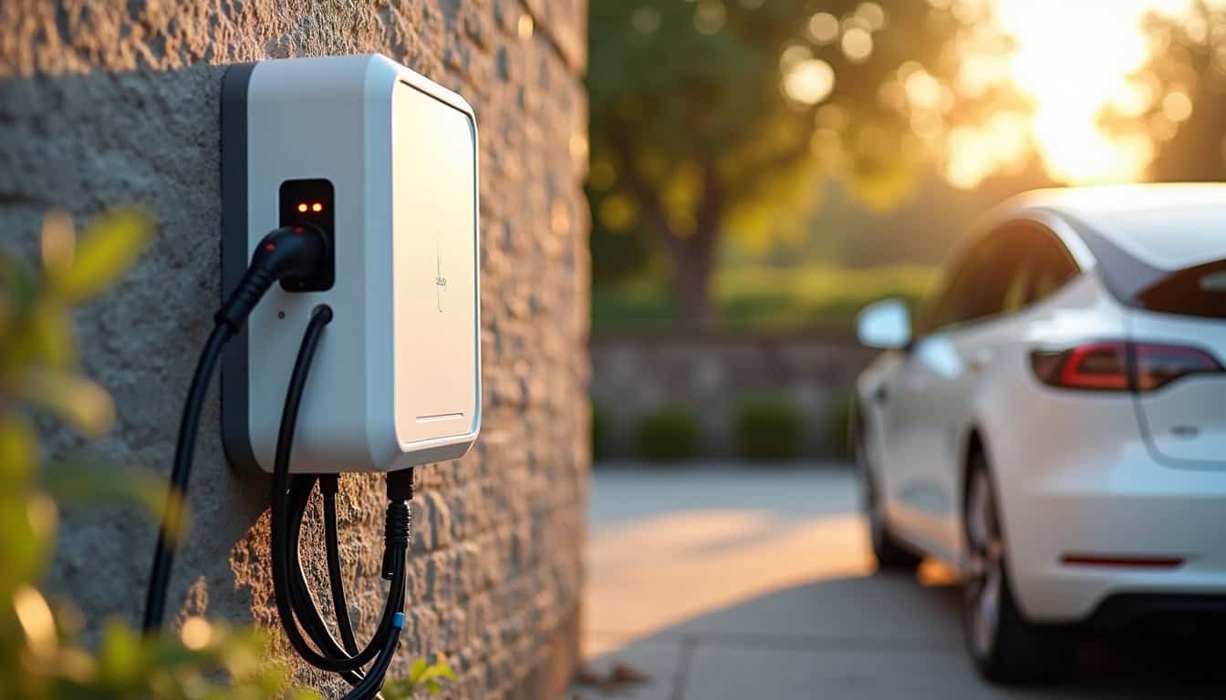 Installation d'une borne électrique murale à Prémilhat près d'un véhicule électrique