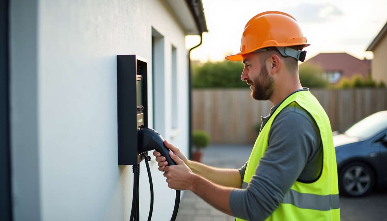 Installation d'une borne électrique murale à Thun-Saint-Amand par un électricien certifié IRVE