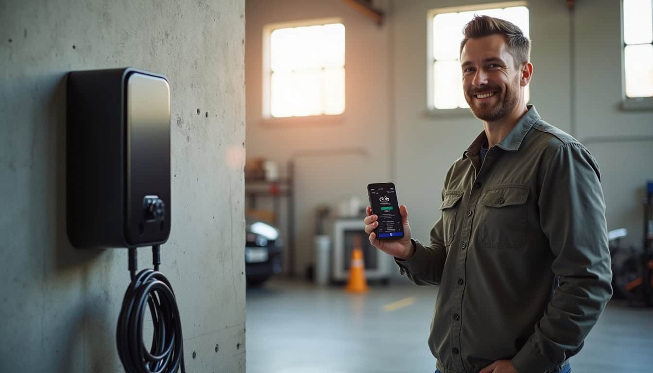 Installation d'une borne électrique murale dans un garage à Colleret
