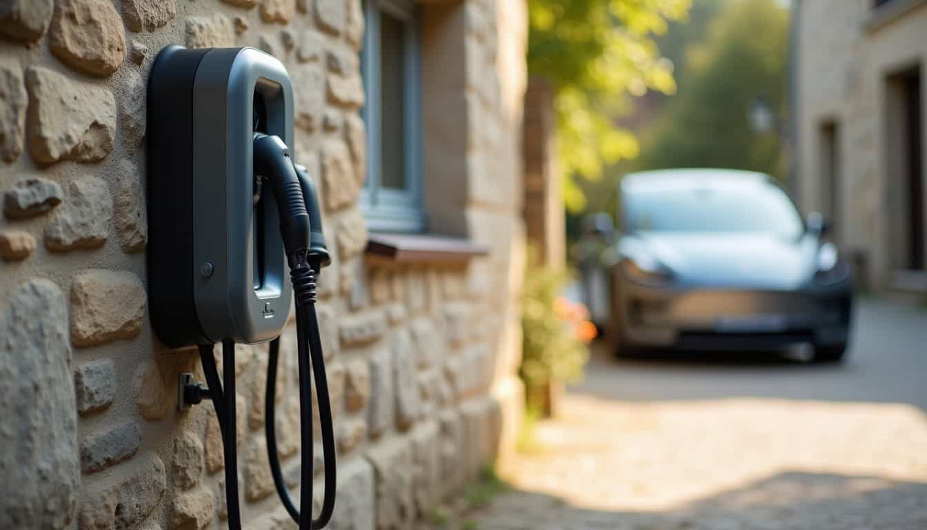 Installation d'une borne électrique murale dans un garage à Fontevraud-l'Abbaye
