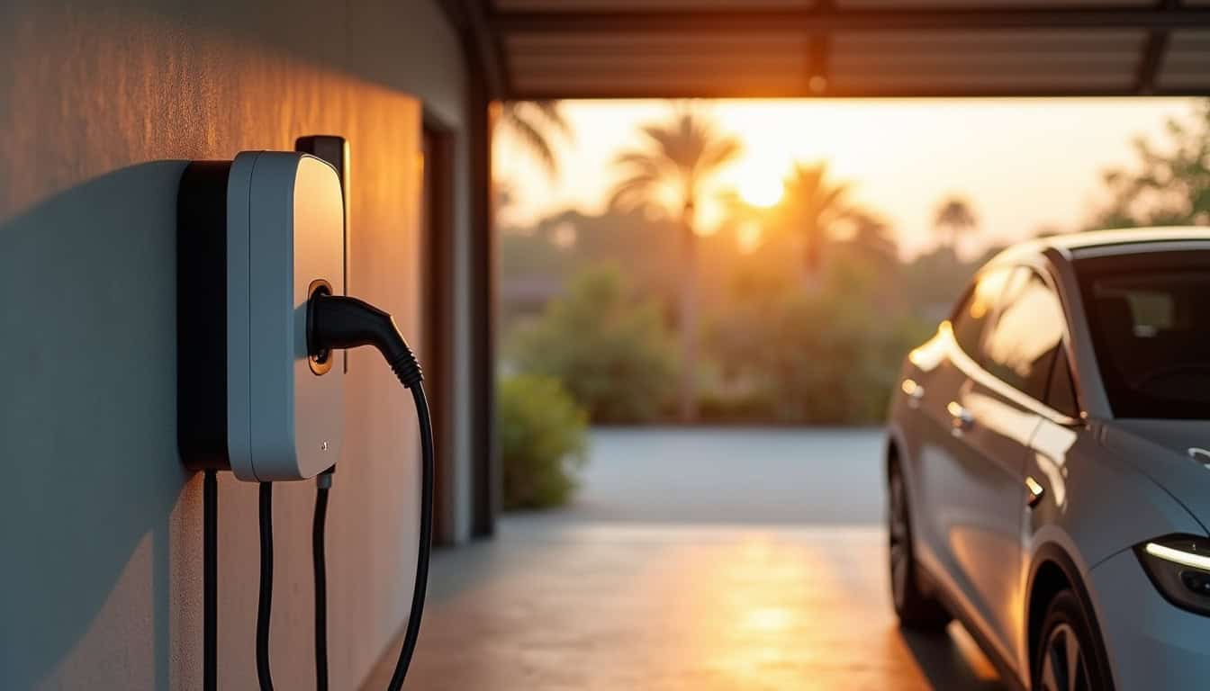 Installation d'une borne électrique murale dans un garage à Tsingoni