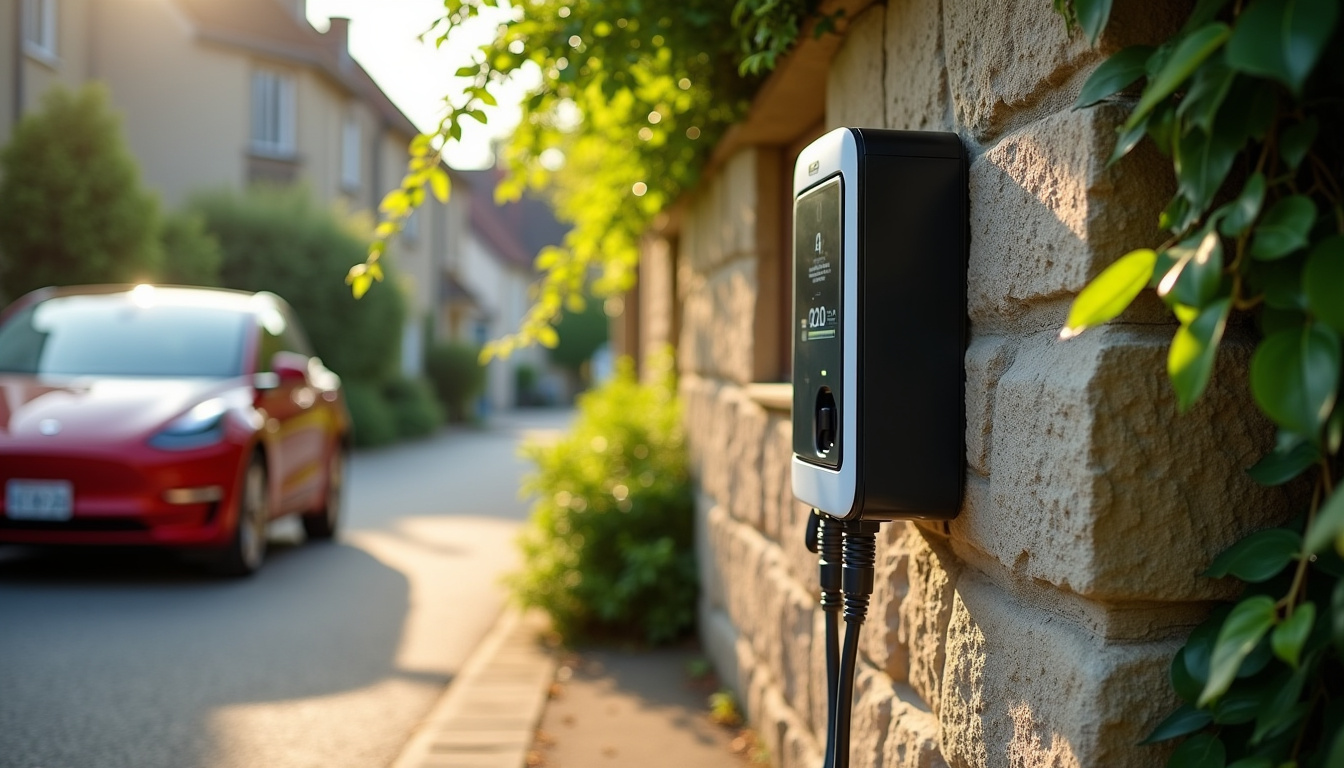 Installation d'une borne électrique murale devant une maison à Prignac-et-Marcamps