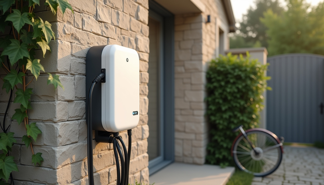 Installation d'une borne électrique murale sur un mur extérieur à Mours