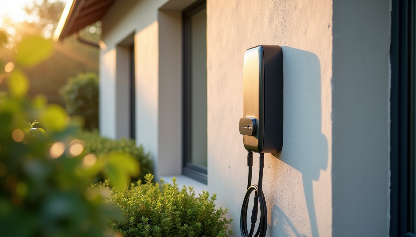Installation d'une borne électrique murale sur un mur extérieur d'une maison à Monéteau
