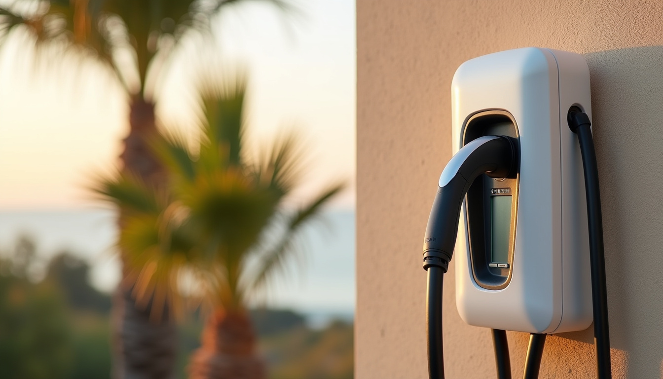 Installation d'une borne électrique murale sur un mur extérieur d'une maison à Théoule-sur-Mer