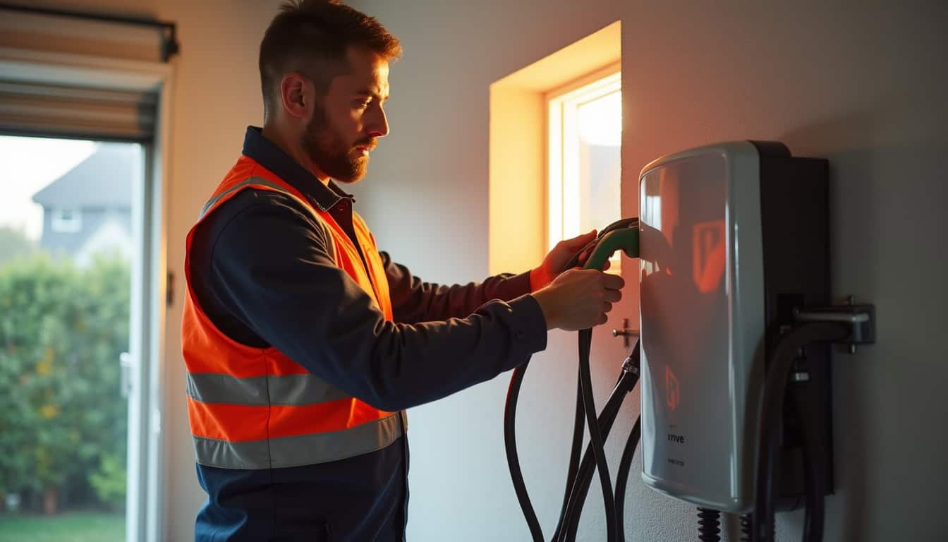 Installation d'une borne électrique par un technicien IRVE à Aulnay-sous-Bois