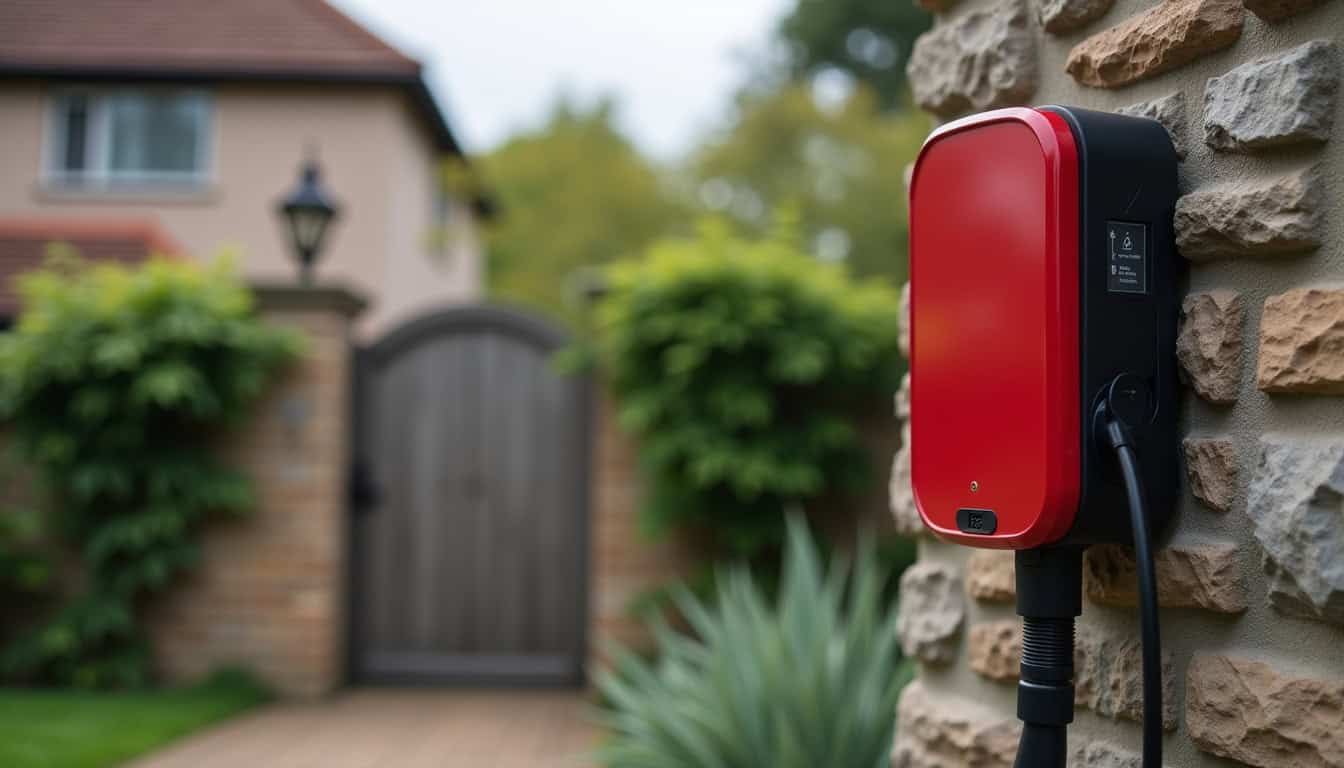 Installation d'une borne électrique sur le mur extérieur d'une maison à Beautor