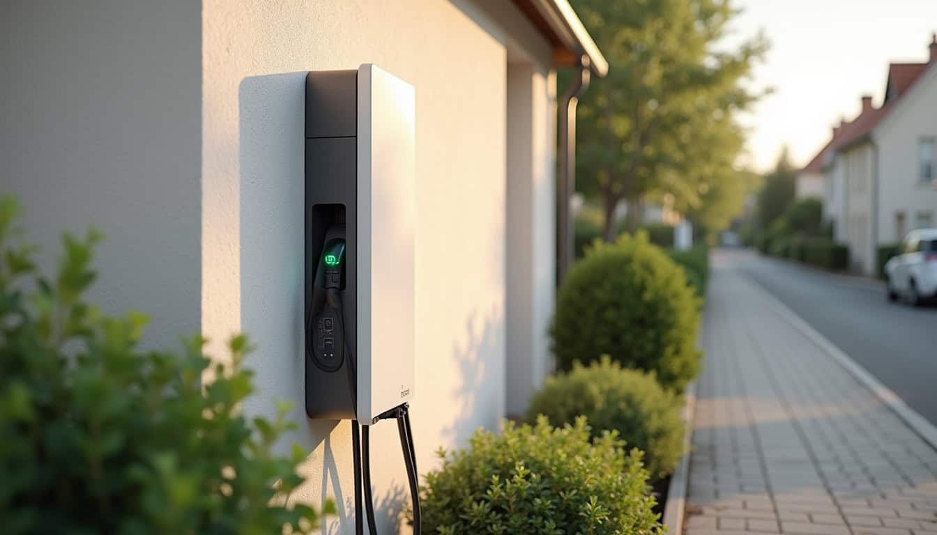 Installation d'une borne électrique sur le mur extérieur d'une maison à Damigny