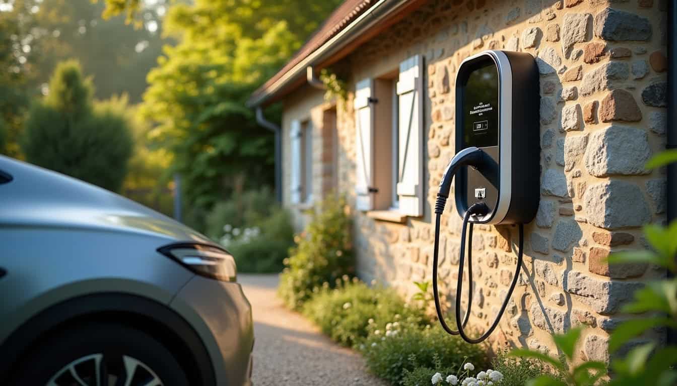 Installation d'une borne électrique sur le parking d'une maison individuelle à Burnhaupt-le-Bas